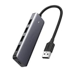 UGREEN HUB USB-A - 4x USB-A 3.0 / 1x micro-USB virtalähde - harmaa