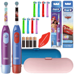 Oral-B Cars + Princesses Electric Toothbrush + 8 replacement brush heads + Cases