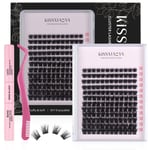 DIY Cluster Eyelash Extensions Kit with Lash Bond & Seal and Applicator 144 P...