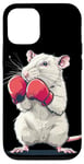 iPhone 13 Pro Nice white Rat loves boxing with red Gloves Costume Case