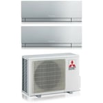 mitsubishi electric dual split inverter climatiseur série kirigamine zen silver msz-ef 9+9 avec mxz-2f53vf r-32 wi-fi intégré couleur argent 9000+9000