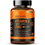 HOWARD & JAMES - Vitamin C 1200mg and Zinc 40mg - 120 Vegan Capsules