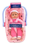 DOLLSWORLD from Peterkin | Isabella Doll & Car Set | 30cm (12") soft bodied doll with sleeping eyes, complete with rocking baby car seat with adjustable carry handle | Dolls & Accessories | Ages 18m+