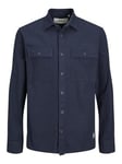 JACK & JONES Men's Rddbrady Solid Overshirt L/S Sn Casual Shirt, OmbrÉ Blue, XXL