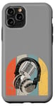 Coque pour iPhone 11 Pro Music Vintage Headphones & Microphone Casque De Musique