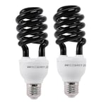 2x E27 40w Uv Ultraviolett Fluorescerande Blacklight Cfl Ljuslampa 220v Form:spiral Watt Volt-Excellence