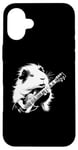 Coque pour iPhone 16 Plus Cochon d'Inde jouant de la guitare électrique Rock Star Guitarist