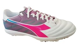 Diadora Men's Brasil Elite Veloce Gr Tfr Futsal Shoe, Wht Pink Fluo Blue Fluo, 6 UK