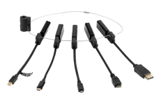 DELTACO – Modulaarinen HDMI-sovitinrengas, USB-C, DP, Mini DP, Mini HDMI ja Micro HDMI, musta (HDM