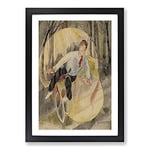 Big Box Art The Bicycle Rider by Charles Demuth Framed Wall Art Picture Print Ready to Hang, Black A2 (62 x 45 cm)