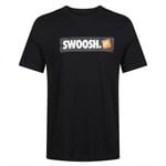 NIKE SPORTSWEAR SWOOSH BOX LOGO T SHIRT TOP MENS TEE CREW NECK COTTON BLACK