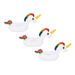 Boland 50026 - Porte-gobelet gonflable licorne, 3 pièces par set, Porte-gobelet, Décoration, Décoration de fête pour piscine, fête d'été et fête à thème