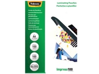 Fellowes Laminating Pouches Impress 100 Micron - 100 Mikron - 100-Pack - Glättat - A5 (148 X 210 Mm) Lamineringsfickor