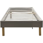 King Of Dreams - gregory - Solide et Confortable Sommier Tapissier marron + Pieds en 20 cm pour matelas en 120x200 - 2 x 13 Lattes - Montage Rapide