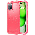 SPORTLINK for iPhone 15 Plus Case Waterproof - Shockproof Heavy Duty Front and Back Cover [Built in Screen/Camera Protector] 360 Full Body Protective [Dustproof][IP68 Underwater]-6.7" Pink