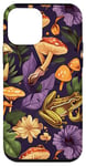 Coque pour iPhone 12 mini Violet Abstrait Tropical Grenouille et Champignon Cottagecore Art