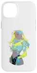 Coque pour iPhone 14 Plus Jaune et Bleu Cheveux Cyber-punk Anime & Manga Style Girl