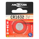 Ansmann CR1632 Coin Battery [Pack of 1] Lithium 3V Button Cell Ideal For Calculators, Cameras, Heart Rate Monitors, Toys, Garage Door Openers, Car Key Remotes and Watches