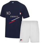 Ensemble De Sport Short Et Maillot De France Homme Bleu Marine Blanc