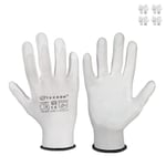 Lot de 5_ROTA Gants de bricolage multi-usages et jardinage T.10 Blanc