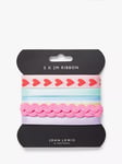 John Lewis Hearts & Ric Rac Ribbons, Set of 5, Multi