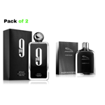 2 Pack Afnan 9 PM Eau de Parfum for Men 100ml and Jaguar Classic Black 100ml Edt