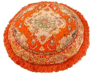 Mandala Life ART Ronde Bohemian Yoga Decor Housse de Coussin de Méditation - 65 cm - avec Frange Vintage - Taie d'oreiller Del Sol - Carrée - Zafu décoratif en Coton imprimé