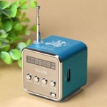 3.5mm Wild TD-V26 Portable Mini Haut-Parleur avec Écran Radio FM Ordinateur Portable Lecteur MP3 Haut-Parleur Carte Audio Support Micro Carte SD - Type Bleu