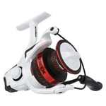 Abu Garcia Max Pro Spinning Reel, Freshwater Angler Fishing Pike Perch & Zander, Aluminum Spool, Robust Ambidextrous 4000H Reel Size 6.2:1 Gear Ratio White & Red