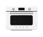 Smeg, Mini Four Combiné COF01WHEU, 10 Fonctions de Cuisson, 33 Recettes Automatiques, Réservoir Amovible, Cuisson à la Vapeur, Fonction de Détartrage, Puissance 1800W, Blanc