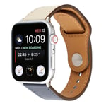 Apple Watch Series 4 40mm aito nahkainen niittisolki - Harmaa Hopea/Harmaa