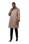 Ulla Popken Femme Manteau Shearling en Fausse Fourrure, col Montant et Fermeture à glissière à Double Sens Mastic foncé 50+ 824566300-50+