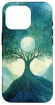 iPhone 16 Pro Fantasy Yggdrasil Tree Life Nature Spiritual Moon Case