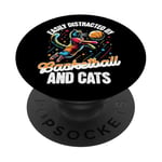 Love Cats and Basketball - Easily Distracted PopSockets Adhesive PopGrip