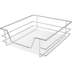 Lot de 3 tiroirs télescopique de cuisine largeur 50 cm charge max 20 kg rails inclus panier de rangement coulissant métal chromé