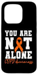 Coque pour iPhone 15 Pro Ruban orange « You Are Not Alone » pour sensibilisation à la MPOC