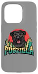 Coque pour iPhone 15 Pro Retro Pug Pugzilla Funny Dog Lover Japanese Movie Poster