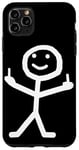 Coque pour iPhone 11 Pro Max Stickman Doigt du majeur Silhouette drôle de blague méchant fête