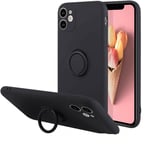 Coque Silicone Pour iPhone 11 Couleur Noir Avec Anneau Support Little Boutik®