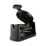 Geepas 1000W Rotating Belgian Waffle Maker - Rotary Waffle Iron Machine with Non Stick Plates - Auto Temperature Control, Cooks up to 4 Waffles - Great for Sweet and Savoury/Belgian Waffles, Silver