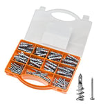 Brackit 160 Piece Plasterboard Fixing Set – Light to Medium Duty Self-Drill Wall Plugs and Screws – For Hollow Cavity Walls