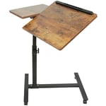 Haloyo - Bureau Mobile avec 4 Roulettes, Bureau Haut, Réglable en Hauteur, Poste de Travail Mobile, Table pour Ordinateur Portable avec Plateau pour