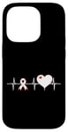 iPhone 14 Pro Heart Beats Pulse Ribbon Wear Red Heart Disease Awareness Case