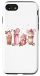 iPhone SE (2020) / 7 / 8 Ginger Man Cookies Christmas Coffee Latte Pink Xmas Season Case