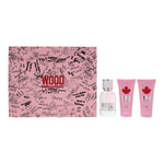 Dsquared2 Wood For Her Eau de Toilette 50ml, Shower Gel +Body Lotion Gift Set