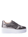 Moda in Pelle Aneeba Metallic Leather Platform Trainers