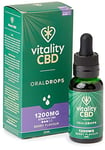 Vitality CBD Oral Drops in hempseed Oil, 1200 mg, Berry, 30ml, NO THC