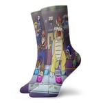 LREFON Chaussettes de Compression Jeu Su-per Mario Chaussettes équipage drôle décontracté Unisexe Impression Cheville Sport Chaussette