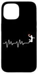 Coque pour iPhone 15 Ballon de basket Battement de coeur Cadeau Joueur de Basketball