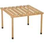 Outsunny - Table basse pliable de jardin camping plateau à lattes dim. 58L x 58l x 40H cm sac transport inclus bois sapin pré-huilé